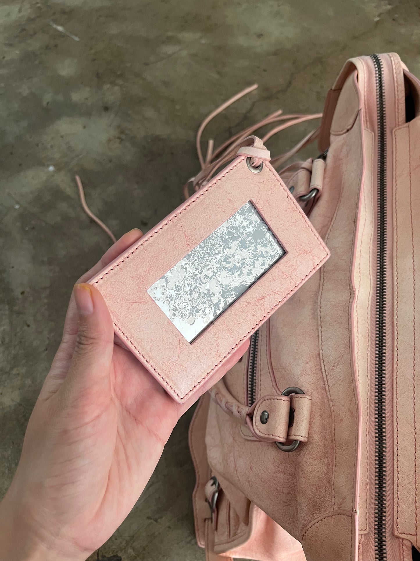 BALENCIAGA PINK DIRTY CITY BAG
