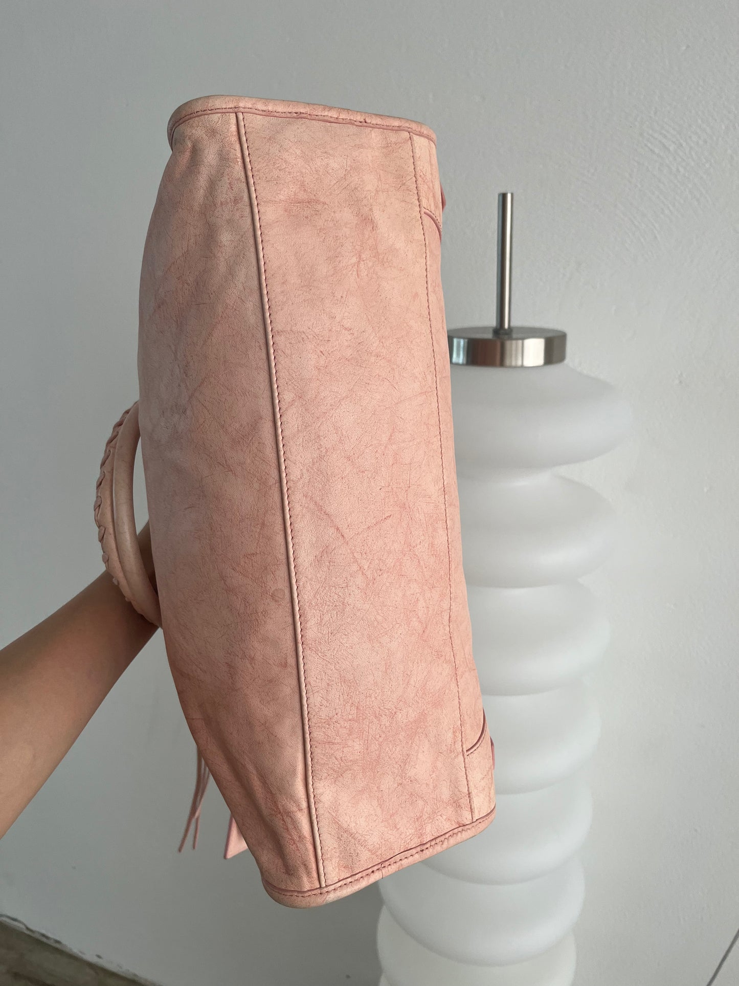 BALENCIAGA PINK DIRTY CITY BAG
