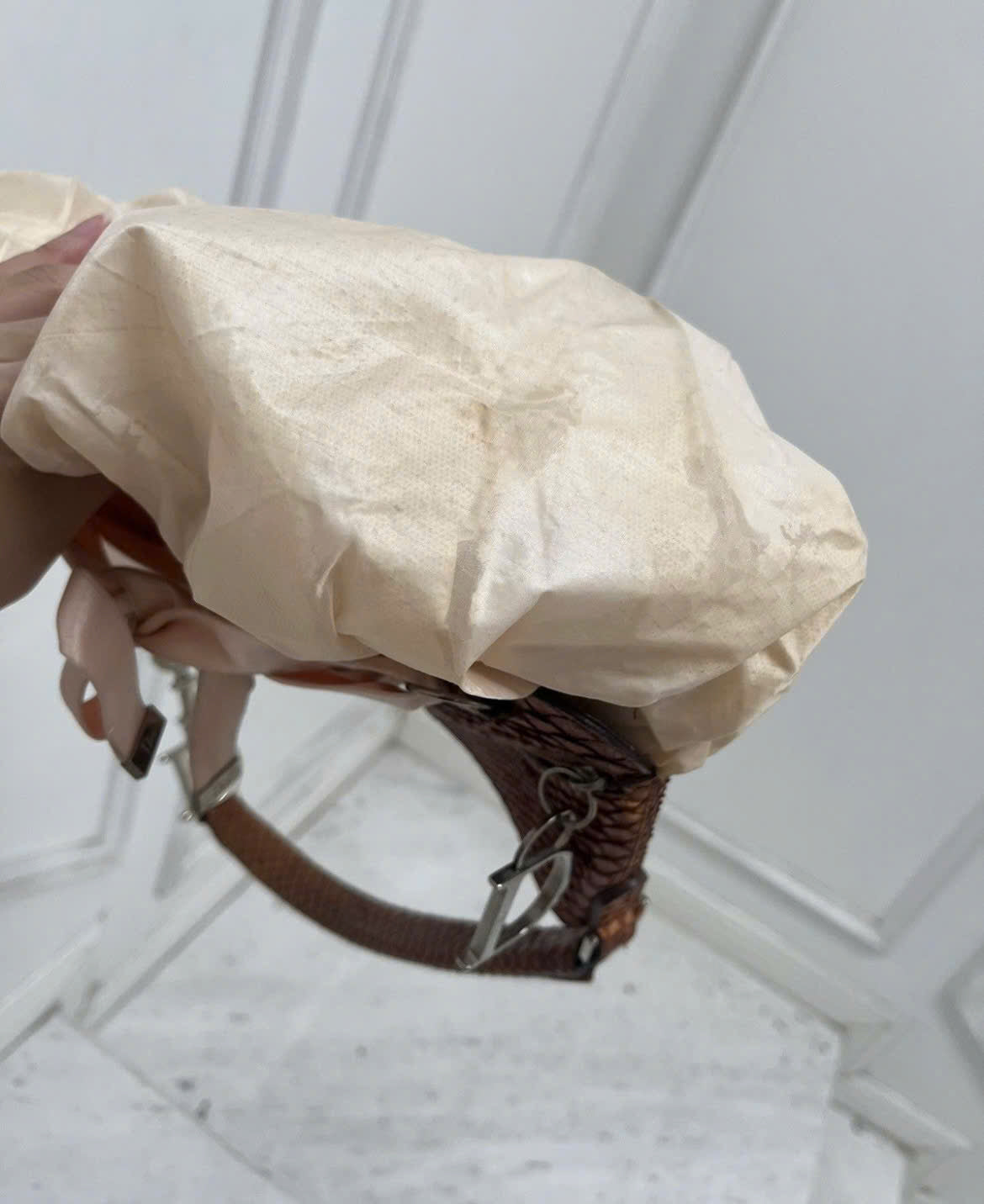 DIOR PINK BALLET CORSET LEATHER BAG