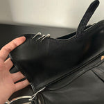 DIOR PUNK HARDCORE BLACK LEATHER SADDLE BAG