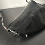 DIOR PUNK HARDCORE BLACK LEATHER SADDLE BAG