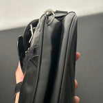 DIOR PUNK HARDCORE BLACK LEATHER SADDLE BAG