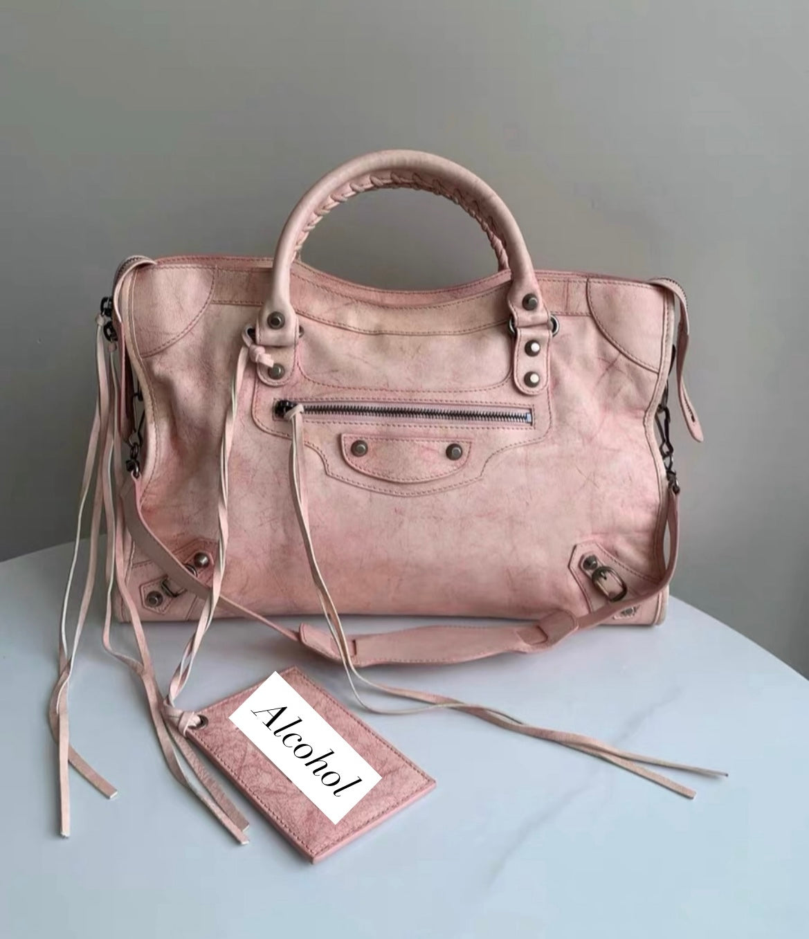 BALENCIAGA PINK DIRTY CITY BAG