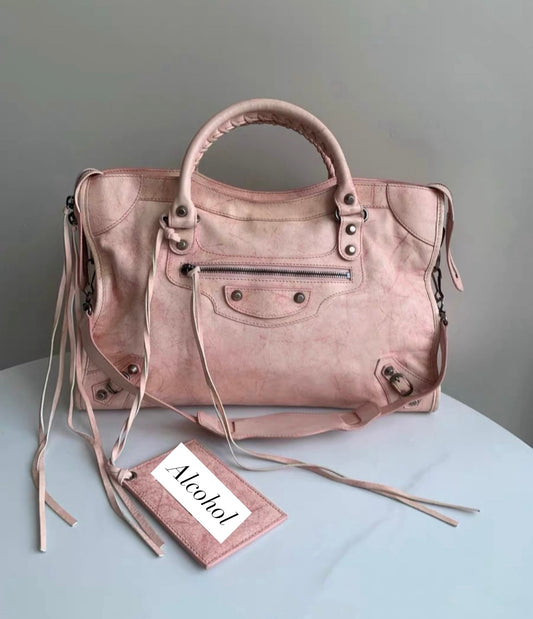 BALENCIAGA PINK DIRTY CITY BAG