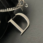 DIOR PUNK HARDCORE BLACK LEATHER SADDLE BAG