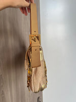 FENDI BAGUETTE GOLD BEADED YELLOW BAG
