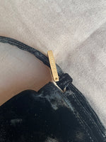 FENDI BAGUETTE BLACK VELVET FRINGE BAG