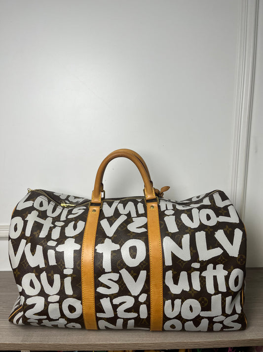 LOUIS VUITTON STEPHEN SPROUSE 2001 KEEPALL TRAVEL BAG