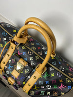 LOUIS VUITTON BLACK MURAKAMI MONOGRAM KEEPALL 45 TRAVEL BAG