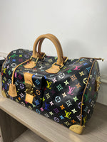 LOUIS VUITTON BLACK MURAKAMI KEEPALL 40 TRAVEL BAG