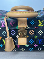 LOUIS VUITTON BLACK MURAKAMI KEEPALL 40 TRAVEL BAG