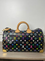 LOUIS VUITTON BLACK MURAKAMI KEEPALL 40 TRAVEL BAG