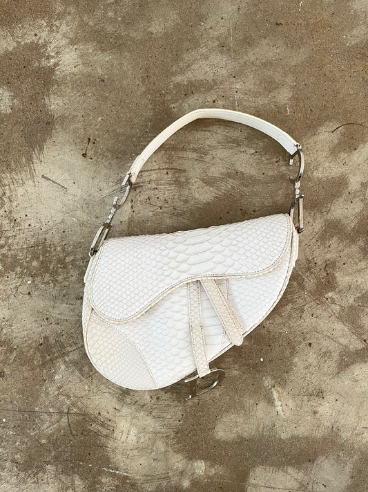 DIOR SNAKE SKIN SADDLE BAG