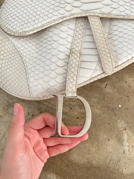 DIOR SNAKE SKIN SADDLE BAG