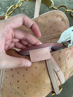 DIOR PINK OSTRICH SADDLE BAG