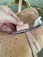 DIOR PINK OSTRICH SADDLE BAG