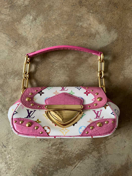 LOUIS VUITTON PINK CROCODIE MARILYN BAG