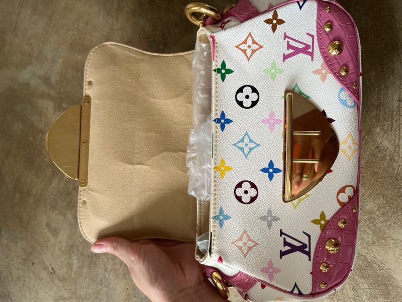 LOUIS VUITTON PINK CROCODIE MARILYN BAG