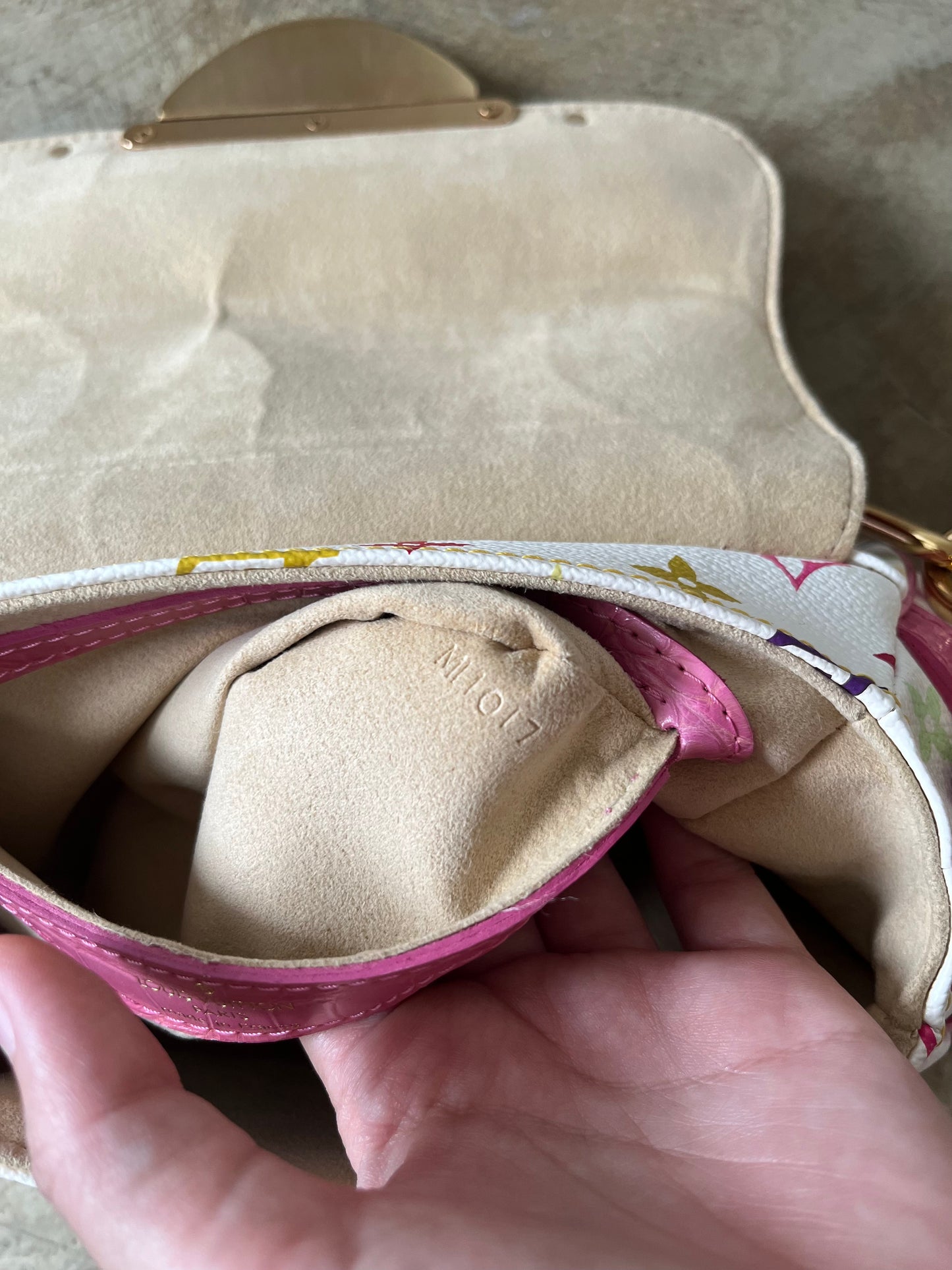LOUIS VUITTON PINK CROCODIE MARILYN BAG