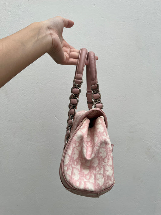 DIOR PINK TROTTER ROMANTIQUE GIRLY MONOGRAM BAG
