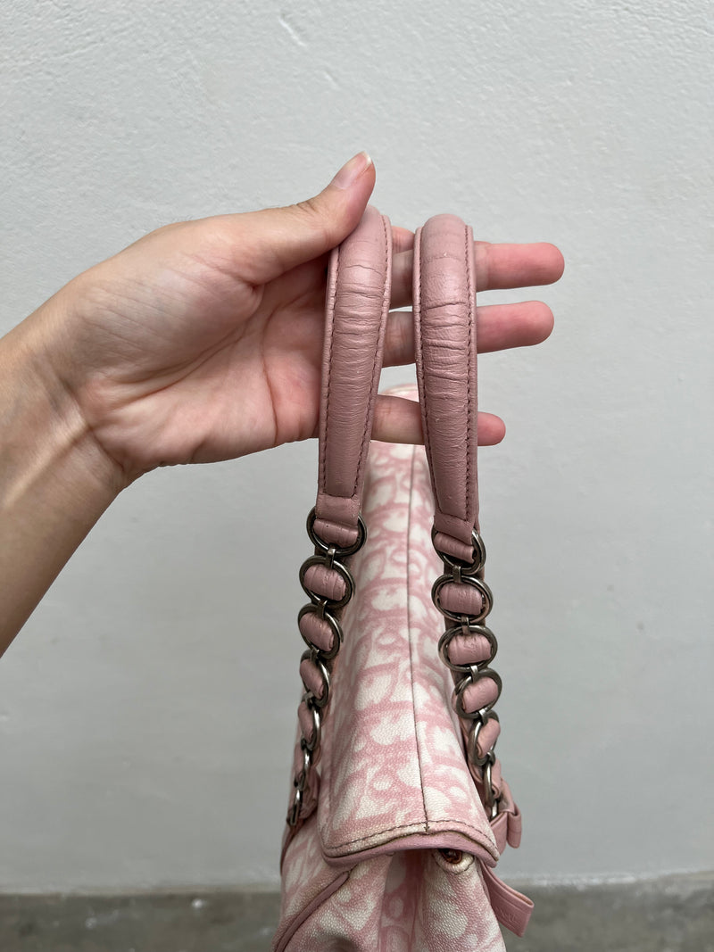 DIOR PINK TROTTER ROMANTIQUE GIRLY MONOGRAM BAG