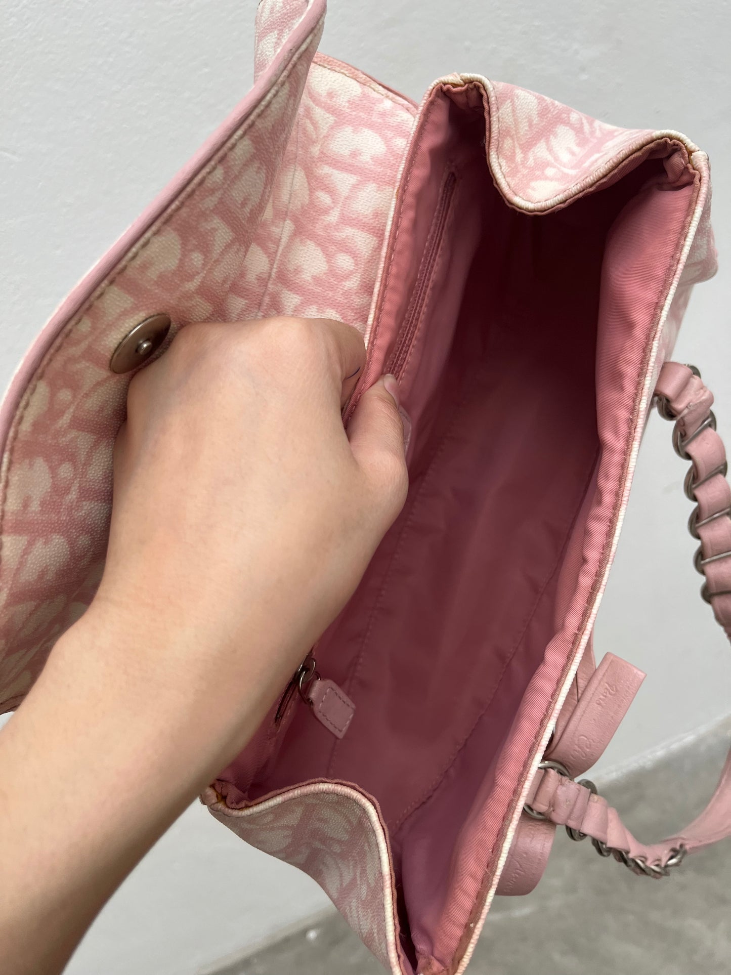 DIOR PINK TROTTER ROMANTIQUE GIRLY MONOGRAM BAG