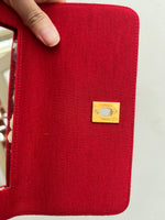 CHANEL HANDBAG IN RED CANVAS FLAP BAG