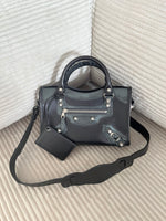 BALENCIAGA BLACK LEATHER MINI CITY BAG