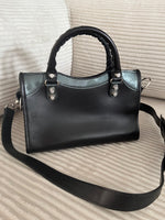 BALENCIAGA BLACK LEATHER MINI CITY BAG