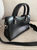 BALENCIAGA BLACK LEATHER MINI CITY BAG