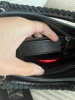 BALENCIAGA BLACK LEATHER MINI CITY BAG
