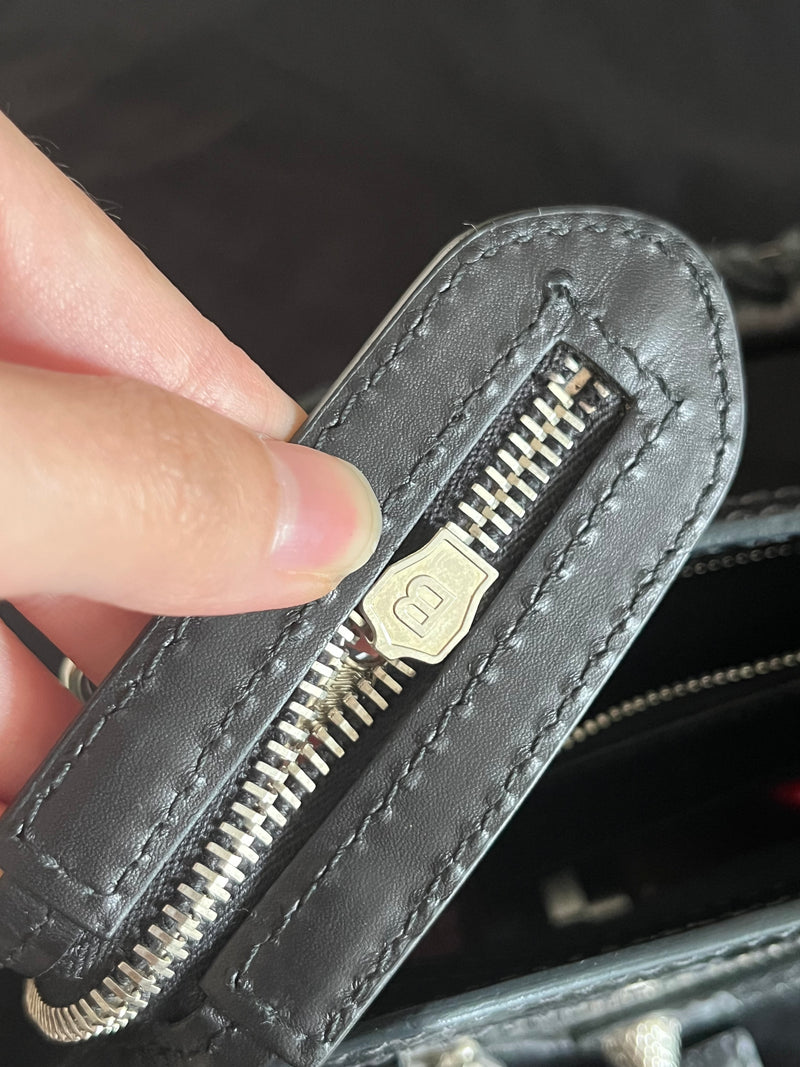 BALENCIAGA BLACK LEATHER MINI CITY BAG