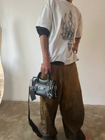 BALENCIAGA BLACK LEATHER MINI CITY BAG