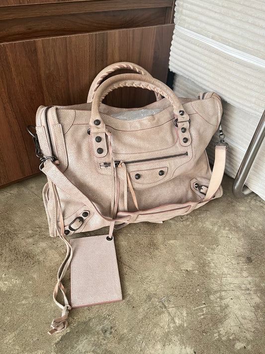 BALENCIAGA ROSA GLITTER NEIMAN MARCUS CITY BAG