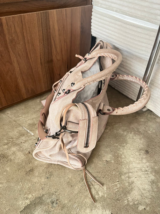 BALENCIAGA ROSA GLITTER NEIMAN MARCUS CITY BAG