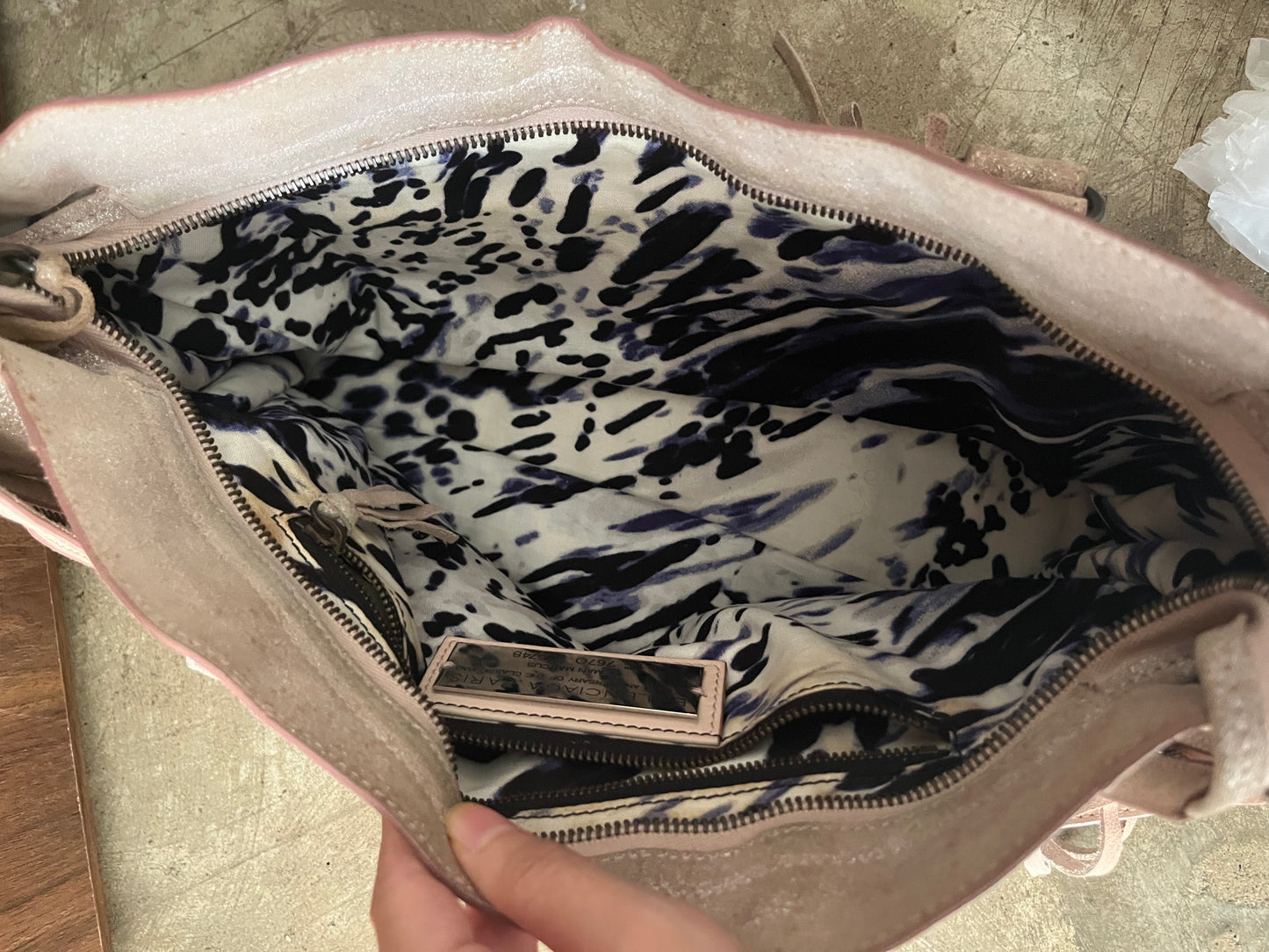 BALENCIAGA ROSA GLITTER NEIMAN MARCUS CITY BAG