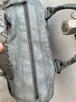 BALENCIAGA TWIGGY GREY BLUE LEATHER HANDBAG