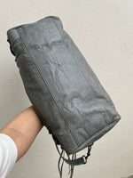 BALENCIAGA TWIGGY GREY BLUE LEATHER HANDBAG