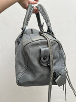 BALENCIAGA TWIGGY GREY BLUE LEATHER HANDBAG