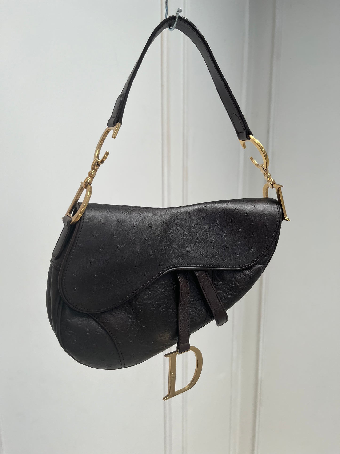 DIOR OSTRICH SADDLE BAG