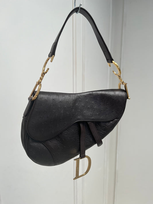 DIOR OSTRICH SADDLE BAG