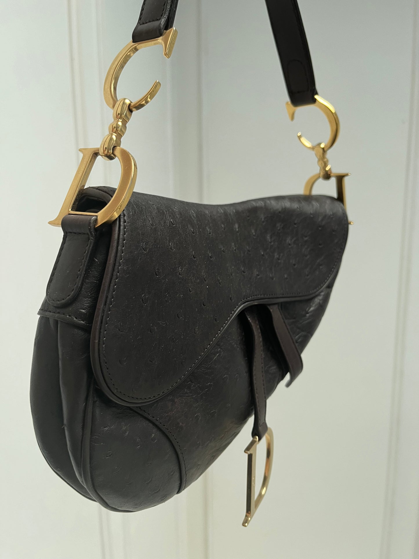 DIOR OSTRICH SADDLE BAG