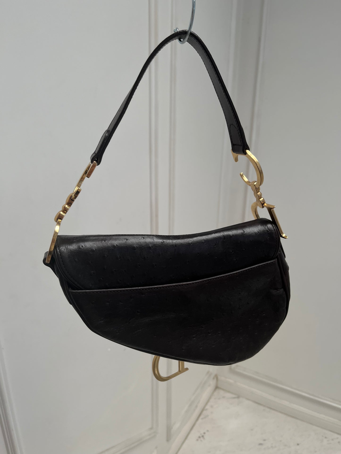 DIOR OSTRICH SADDLE BAG