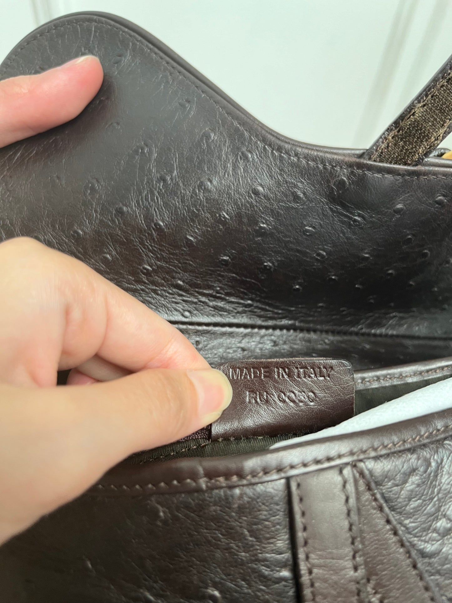 DIOR OSTRICH SADDLE BAG