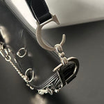 DIOR PUNK HARDCORE BLACK LEATHER SADDLE BAG