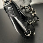 DIOR PUNK HARDCORE BLACK LEATHER SADDLE BAG