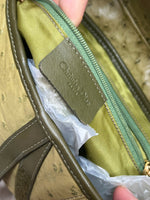 DIOR GREEN OSTRICH SADDLE BAG