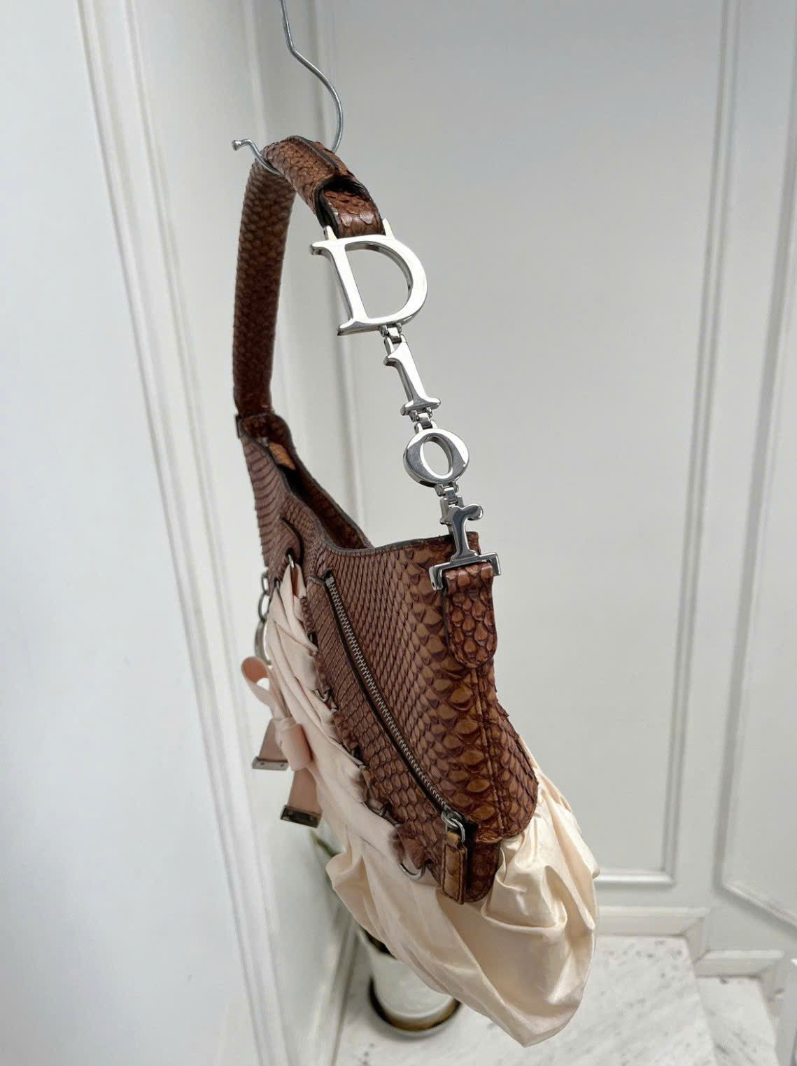 DIOR PINK BALLET CORSET LEATHER BAG