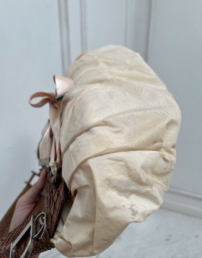 DIOR PINK BALLET CORSET LEATHER BAG