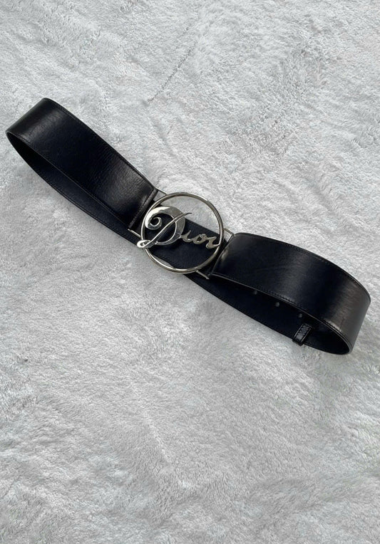 DIOR LOGO LEATHER BELT VINTAGE